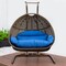 Leisuremod Wicker Hanging Double Egg Swing Chair with Blue Cushions EKDBG-57BU - alternate 9